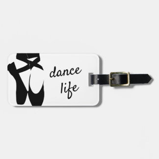 Black and White Ballet Shoes Dance Life Custom Luggage Tag