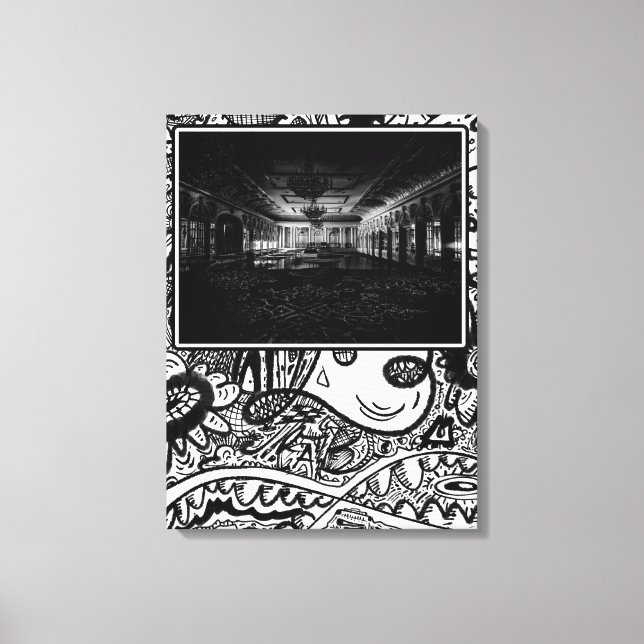 Black and White Ballroom Canvas Print (Front)