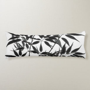 Black and White Bamboo Plant Body Cushion