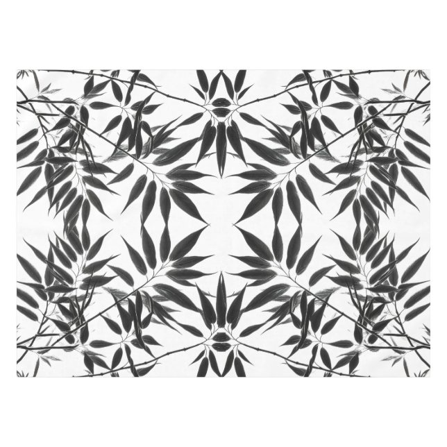 Black and White Bamboo Plant Tablecloth (Front (Horizontal))
