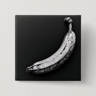 Black and White Banana 15 Cm Square Badge