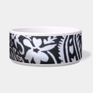 black and white bandanna print dog bowl
