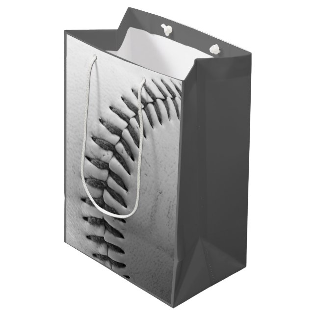 Black and White Baseball Medium Gift Bag (Front Angled)