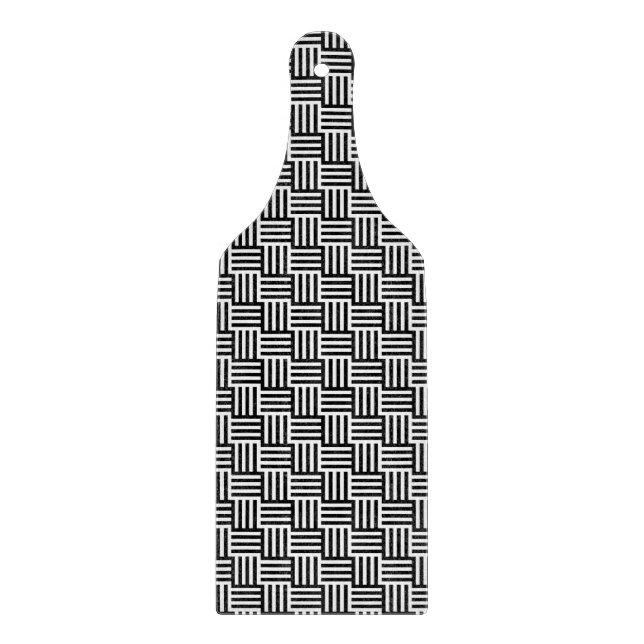 Black And White Basket Weave Cutting Board (Front)
