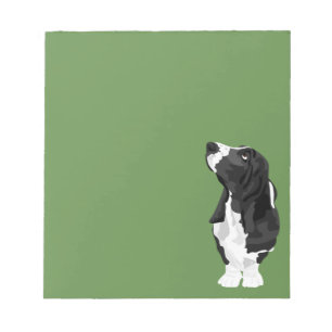 Black and White Basset Hound Notepad