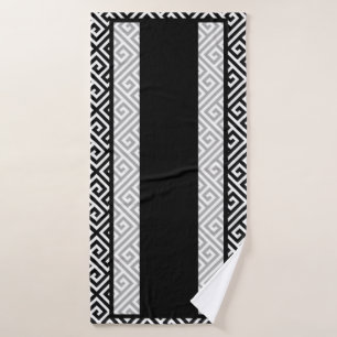 Black and white bath towel