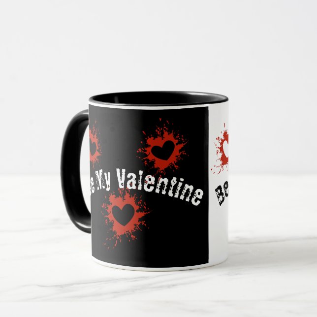 Black And White Be My Valentine Mug (Front Left)