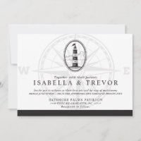 Black and White Beach Lighthouse | Wedding