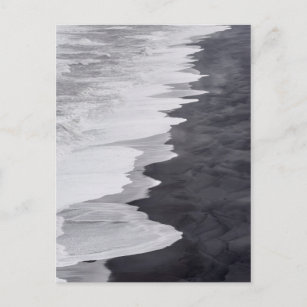 Black and white beach scenic postcard