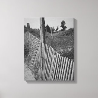 Black and White Beach Wrapped Canvas