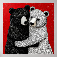 Black and white bears