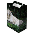 Black and White Bengal Tiger relaxed and smiling