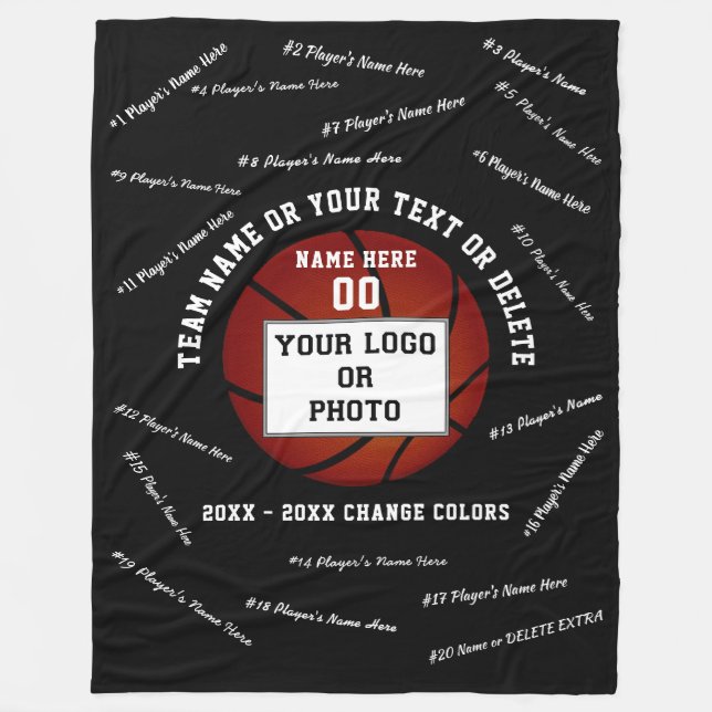 Black and White Best Gifts for Basketball Players Fleece Blanket (Front)