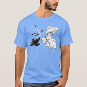 Black And White Betta Fish Strongest Sorcerer Anim T-Shirt