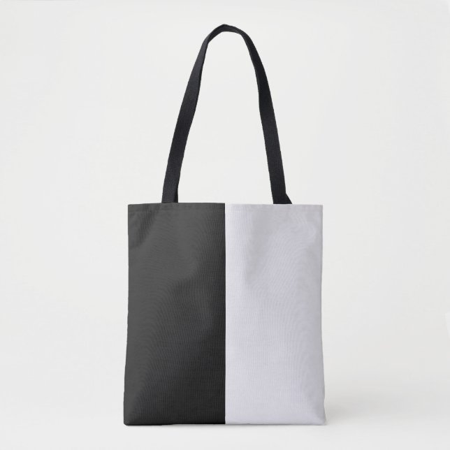 black and white bicolor tote bag (Front)