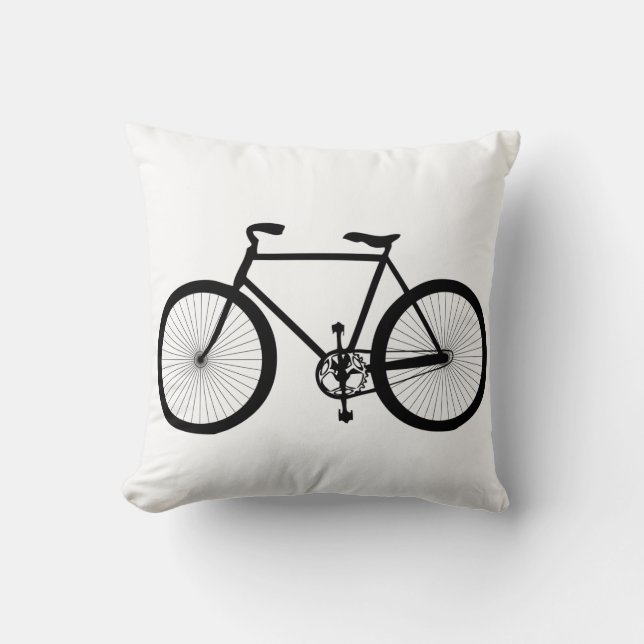 Black and white Bicycle Pillow (Front)
