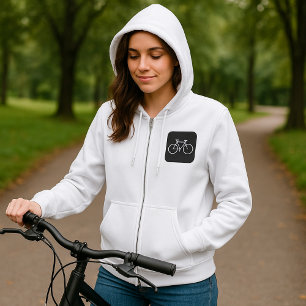 Black And White Bicycle Symbol Womens Full-Zip Hoodie