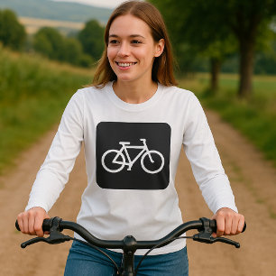 Black And White Bicycle Symbol Womens Long-Sleeve T-Shirt