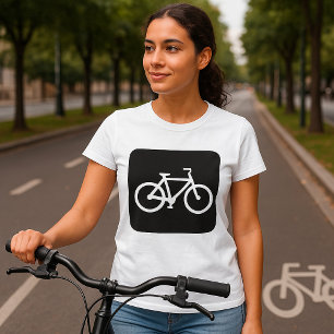 Black And White Bicycle Symbol Womens T-Shirt