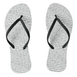 Black and White Binary Code Stripes Jandals