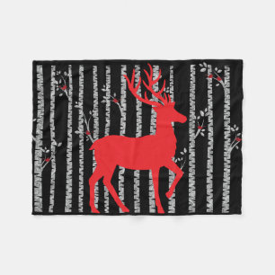Black and White Birch Forest Fleece Blanket