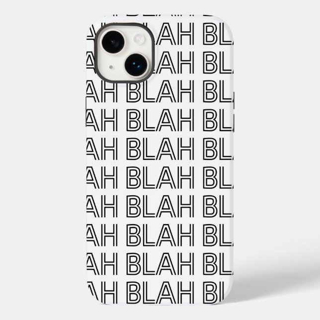 Black and White BLAH BLAH BLAH Typography Case-Mate iPhone Case (Back)