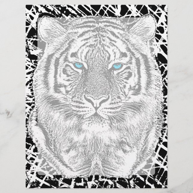 Black And White Blue Eyes Tiger design (Front)