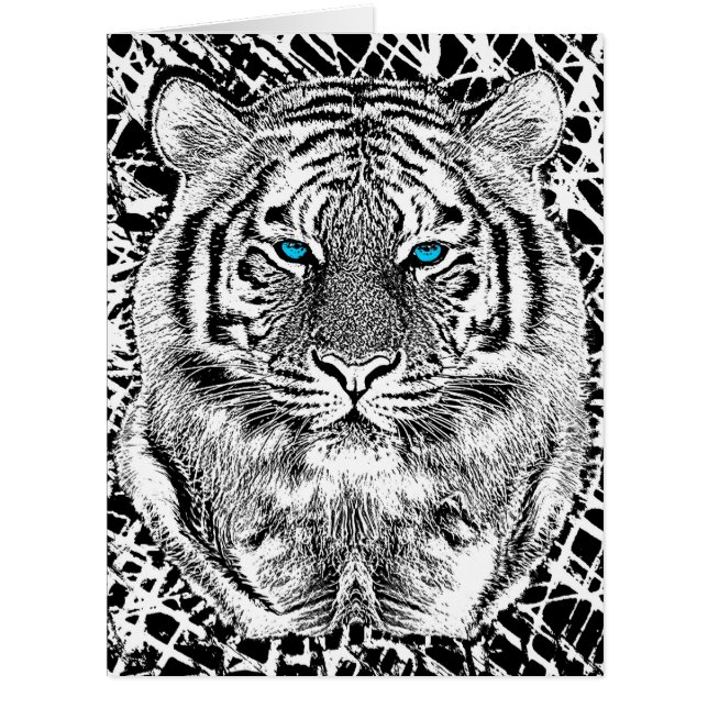 Black And White Blue Eyes Tiger design (Front)