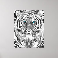 Black And White Blue Eyes Tiger Graphic