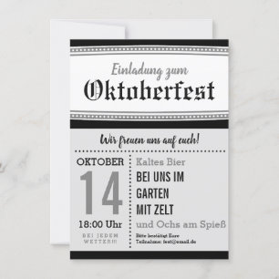 Black and White Blue Oktoberfest Retro