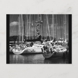 Black and White Boat photography postcard