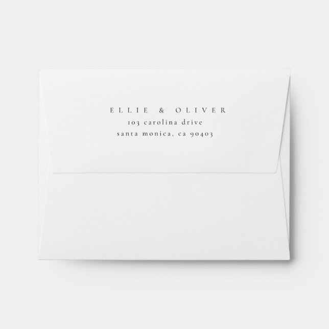 Black and White Boho Photo Wedding Modern Envelope (Back (Top Flap))