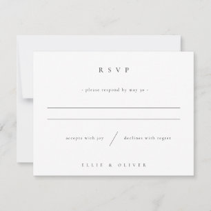 Black and White Boho Photo Wedding Modern RSVP Card