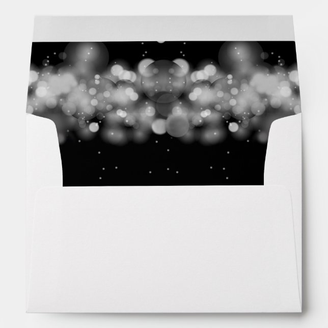 Black and White Bokeh Bubbles Envelope (Back (Bottom))