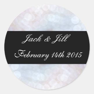 Black and White Bokeh effect Wedding stickers
