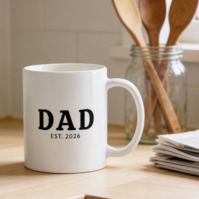 Black And White Bold Dad Established Coffee Mug (Creator Uploaded)