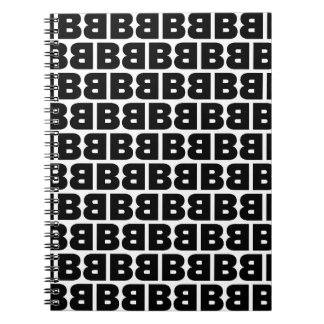 Black and White Bold Letter B Pattern Alphabet Notebook