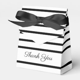 Black And White Bold Stripe Wedding Favour Favour Box