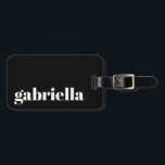 Black and White Bold Typography Personalised Name Luggage Tag<br><div class="desc">Bold Modern Typography Personalised Name Luggage Tag with White Text on a Black Background</div>