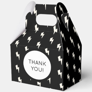 Black and White Bolts Custom Favour Box