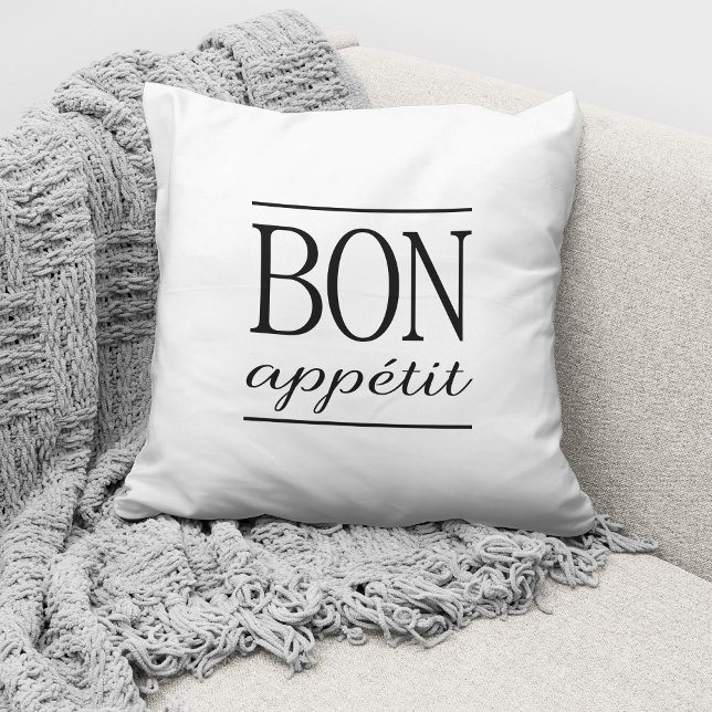 Black And White Bon Appetit Cushion (Creator Uploaded)