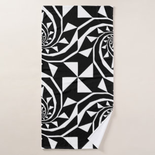 Black and white bord design,  ornament art,  home  bath towel