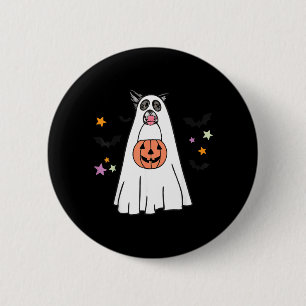 Black And White Border Collie Dog Boo Halloween 6 Cm Round Badge