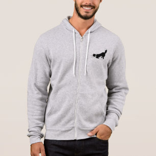 Black and White Border Collie Yoga Hoodie