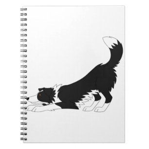 Black and White Border Collie Yoga Notebook