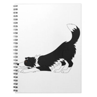 Black and White Border Collie Yoga Notebook