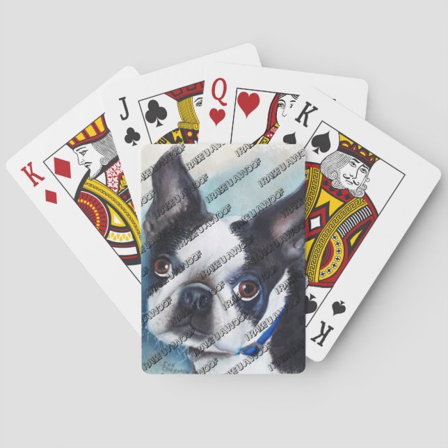 BLACK AND WHITE BOSTON TERRIER PLAYING CARDS (Back)