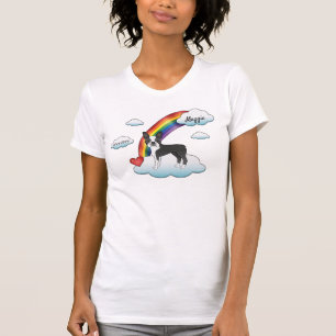Black And White Boston Terrier Rainbow Memorial T-Shirt
