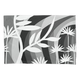 Black and White Botanical Design Pillowcase