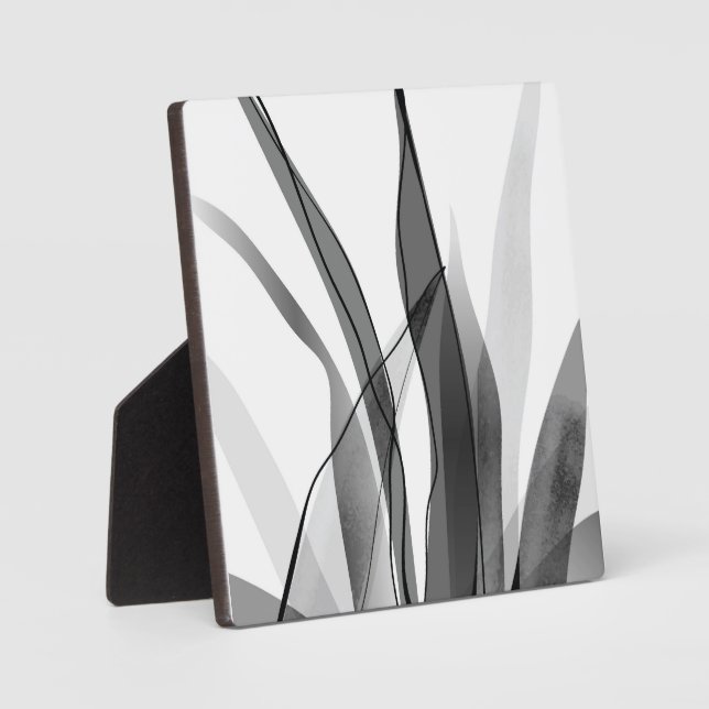 Black and white botanical design  plaque (Front)